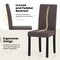 Modern Set of 2 Faux Linen Upholstery Dining Chairs with Rubber Wood Frame and Ergonomic Seat